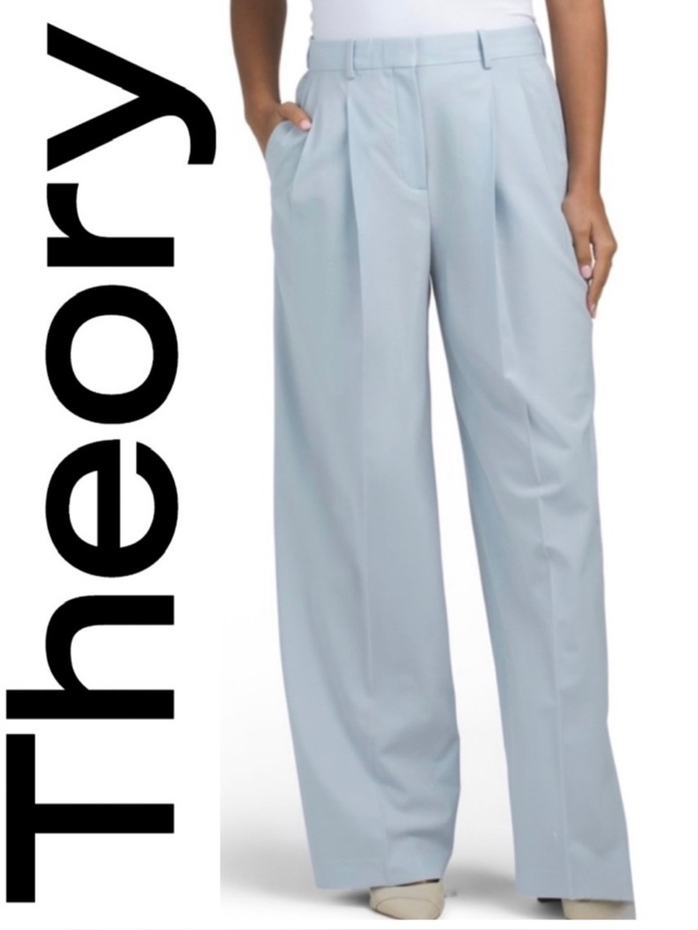Theory Low Rise Pleated Pant